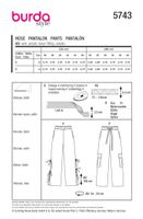Burda Schnittmuster 5743 Damen Hose Übersicht