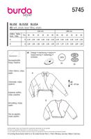 Burda Schnittmuster 5745 Damen Bluse Übersicht