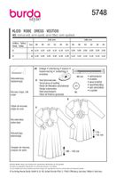 Burda Schnittmuster 5748 Damen Kleid Übersicht