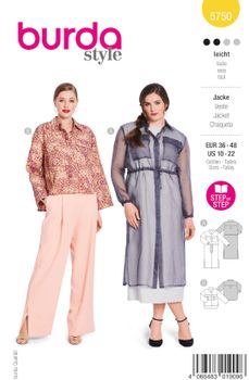 Burda Schnittmuster 5750 Damen Jacke Titel