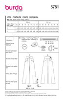 90304-Burda-Schnittmuster-5751-Damen-Hose-5751-Back-envelope.jpg Burda Schnittmuster 5751 Damen Hose Übersicht