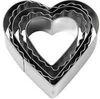 Ausstechförmchen Herz 5 Stück Edelstahl 8x2cm (DxH) von Creativ Company
