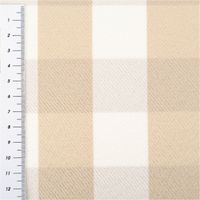 Blickdichter Dekostoff mit Karos in Beige und Weiß aus deutscher Produktion – Vielseitig & Pflegeleicht mit Massband
