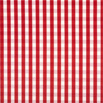 Blickdichter Dekostoff mit kleinen Karos in Rot und Weiß aus deutscher Produktion – Vielseitig & Pflegeleicht Nahaufnahme