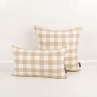 Kissenhülle Karos beige weiß in versch. Größen oder Wunschmaß von SCHÖNER LEBEN Kissenhülle Karos beige weiß in versch. Größen oder Wunschmaß von SCHÖNER LEBEN, Zwei kariert gemusterte in Weiß und auf hell