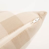 Kissenhülle Karos beige weiß in versch. Größen oder Wunschmaß von SCHÖNER LEBEN Kissenhülle Karos beige weiß in versch. Größen oder Wunschmaß von SCHÖNER LEBEN, Kissenbezug mit Karo-Muster und Reißverschlu