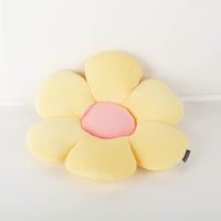 Blütenzauber für dein Zuhause – Blumenkissen in Gelb mit 50cm Durchmesser von oben