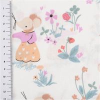 Baumwollstoff Mahaut mit Mäuse-Print – Exklusives Design aus Frankreich mit Massband