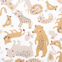 90389-Baumwollstoff-Mizoun-Tiere-weiss-beige-1-47m-Breite--MG-3073.jpg Baumwollstoff Mizoun mit originellem Tier-Print – Exklusives Design aus Frankreich Nahaufnahme