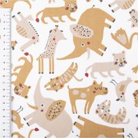 90389-Baumwollstoff-Mizoun-Tiere-weiss-beige-1-47m-Breite--MG-3075.jpg Baumwollstoff Mizoun mit originellem Tier-Print – Exklusives Design aus Frankreich mit Massband