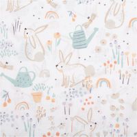 Baumwollstoff Bugzy mit süßem Häschen-Print – Exklusives Design aus Frankreich Detail