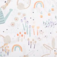Baumwollstoff Bugzy mit süßem Häschen-Print – Exklusives Design aus Frankreich Nahaufnahme