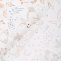 Baumwollstoff Bugzy mit süßem Häschen-Print – Exklusives Design aus Frankreich mit Rückseite