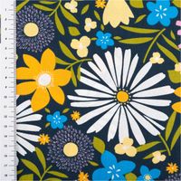Baumwollstoff Choupette mit zauberhaftem Blumen-Print– Exklusives Design aus Frankreich mit Maßband