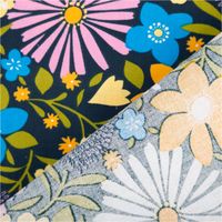 Baumwollstoff Choupette mit zauberhaftem Blumen-Print– Exklusives Design aus Frankreich mit Rückseite