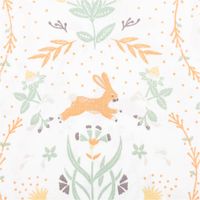 90396-Baumwollstoff-Zekia-Hase-Vogel-Blumenornamente-ecru-1-47m-Breite--MG-3058.jpg Baumwollstoff Zekia mit süßem Häschen-Print – Exklusives Design aus Frankreich Hasenmotiv