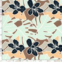 90443-Viskose-Stoff-mit-30--Leinen-Blumen-Blaetter-abstrakt-braun-mint-134cm-Breite-23009-054-5.jpg Leichter Viskose-Leinen Stoff mit modernem Blumen- und Blätter-Print mit Maßband an zwei Seiten für Mustergröße