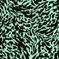 Leichter Bambus Popeline Stoff mit abstraktem Print in Mintgrün und Schwarz– Perfekt für den Sommer!