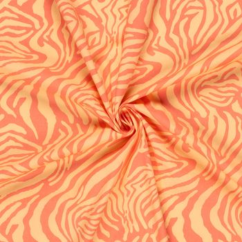 Baumwollsatin Stretchstoff Zebra orange 150cm Breite gedreht