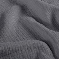 Musselin Stoff Double Gauze uni Grau gewellt gelegt