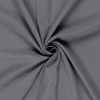 Musselin Stoff Double Gauze uni Grau 1,30m Breite gedreht