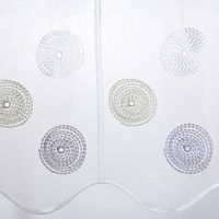 90480-Scheibengardinen-Meterware-naehfrei-Stickerei-Kreise-weiss-grau-gruen-45cm-Hoehe--MG-3792.jpg Hochwertige Scheibengardinen Meterware nähfrei Stickerei Kreise weiß grau grün 45cm Höhe bestechen durch moderne, bunte Kreis-Motive und praktische, montagefertige Verarbeitung. Ein elegantes Wohnaccessoire - unteres Ende