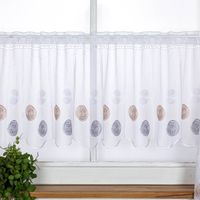 90482-Scheibengardinen-Meterware-naehfrei-Stickerei-Kreise-weiss-grau-beige-45cm-Hoehe--MG-3754.jpg Hochwertige Scheibengardinen Meterware nähfrei Stickerei Kreise weiß grau beige 45cm Höhe bestechen durch moderne, dezente Kreis-Motive und praktische, montagefertige Verarbeitung. Ein elegantes Wohnaccessoire - Nahaufnahme