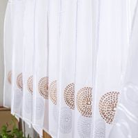 90482-Scheibengardinen-Meterware-naehfrei-Stickerei-Kreise-weiss-grau-beige-45cm-Hoehe--MG-3760.jpg Hochwertige Scheibengardinen Meterware nähfrei Stickerei Kreise weiß grau beige 45cm Höhe bestechen durch moderne, dezente Kreis-Motive und praktische, montagefertige Verarbeitung. Ein elegantes Wohnaccessoire - Vollansicht