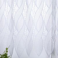 Makrameé Scheibengardine Meterware weiß 45 cm hoch, filigranes Spitzenmuster mit transparenter Struktur im Detail.