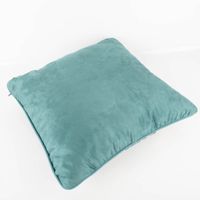 Kissen Madeleine aus Samt mit Kederumrandung – Florales Dekokissen 45x45 cm in Schwarz und Türkisgrün Rueckseite