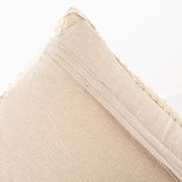 Kissen 40x40 cm – Baumwollkissen mit Stickerei Vogel & Zweig in natürlicher Leinenoptik Rueckseite