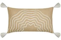 Kissen Jute Lurex mit Quasten Gold-Beige (35x60cm) – Glamour trifft Natur