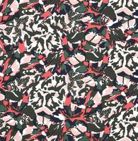 Viskose Stoff für Bekleidung Rox abstrakter Print khakigrün pink rosa 1,50m Breite