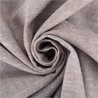 Chambray Stoff aus Leinen und Baumwolle in Braun meliert -  Ideal für sommerliche Mode & natürliche Wohntextilien kunstvoll eingedreht in Falten