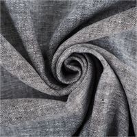 Chambray Stoff aus Leinen und Baumwolle in meliertem Schwarz -  Ideal für sommerliche Mode & natürliche Wohntextilien kunstvoll eingedreht in Falten