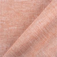 Chambray Stoff aus Leinen und Baumwolle in meliertem Ziegelrot -  Ideal für sommerliche Mode & natürliche Wohntextilien mit Rueckseite