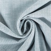 Chambray Stoff aus Leinen und Baumwolle mit Nadelstreifen-Dessin in meliertem Mint - Ideal für sommerliche Mode & natürliche Wohntextilien kunstvoll eingedreht in Falten