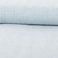 90600-Leinen-Baumwollstoff-Chambray-Nadelstreifen-meliert-mint-1-38m-Breite--MG-3277.jpg Chambray Stoff aus Leinen und Baumwolle mit Nadelstreifen-Dessin in meliertem Mint - Ideal für sommerliche Mode & natürliche Wohntextilien ausgerollt und glatt liegend