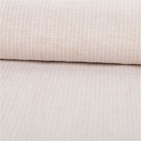 90602-Leinen-Baumwollstoff-Chambray-Nadelstreifen-meliert-helles-Beige-1-38m-Breite--MG-3291.jpg Chambray Stoff aus Leinen und Baumwolle mit Nadelstreifen-Dessin in meliertem hellem Beige - Ideal für sommerliche Mode & natürliche Wohntextilien ausgerollt und glatt liegend