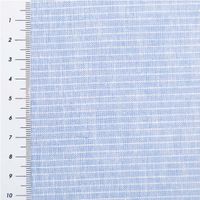Chambray Stoff aus Leinen und Baumwolle mit Nadelstreifen-Dessin in meliertem Hellblau - Ideal für sommerliche Mode & natürliche Wohntextilien mit Massband