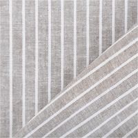 Chambray Stoff aus Leinen und Baumwolle mit Streifen -Dessin in meliertem Khaki-Grün - Ideal für sommerliche Mode & natürliche Wohntextilien mit Rueckseite