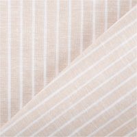 Chambray Stoff aus Leinen und Baumwolle mit Streifen -Dessin in meliertem hellem Beige -  Ideal für sommerliche Mode & natürliche Wohntextilien mit Rueckseite