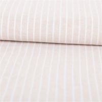 90613-Leinen-Baumwollstoff-Chambray-Streifen-meliert-helles-Beige-1-38m-Breite--MG-3392.jpg Chambray Stoff aus Leinen und Baumwolle mit Streifen -Dessin in meliertem hellem Beige - Ideal für sommerliche Mode & natürliche Wohntextilien ausgerollt und glatt liegend