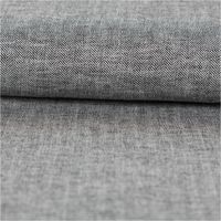 Leinen-Baumwollstoff Chambray Fischgrät meliert schwarz – Vielseitig & Natürlich ausgerollt und glatt liegend