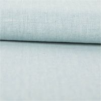 Leinen-Baumwollstoff Chambray Fischgrät meliert in Mint – Vielseitig & Natürlich ausgerollt und glatt liegend
