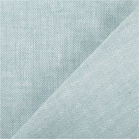 Leinen-Baumwollstoff Chambray Fischgrät meliert in Mint – Vielseitig & Natürlich mit Rueckseite