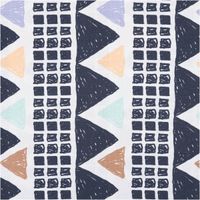 Leichter Viskose-Leinen Stoff mit modernem Dreiecke-Print – Perfekt für den Sommer! Nahaufnahme des Stoffes