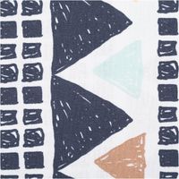 Leichter Viskose-Leinen Stoff mit modernem Dreiecke-Print – Perfekt für den Sommer! hervorgehobenes Dreiecksmuster