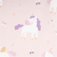 Weicher, wasserdichter Regenjackenstoff in Rosa mit Einhörner-Digitalprint – Perfekt für Regenkleidung und mehr! Einhornmotiv
