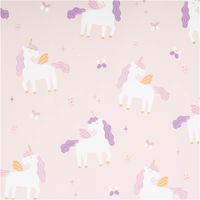 90663-Regenjackenstoff-wasserdicht-soft-Einhoerner-rosa-145cm-Breite--MG-3973.jpg Weicher, wasserdichter Regenjackenstoff in Rosa mit Einhörner-Digitalprint – Perfekt für Regenkleidung und mehr! Nahaufnahme des Stoffes